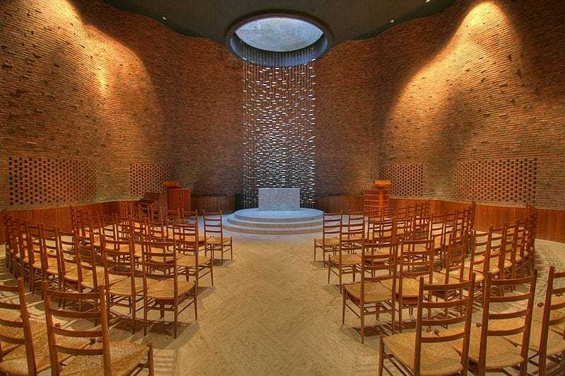 The interior of MIT chapel.